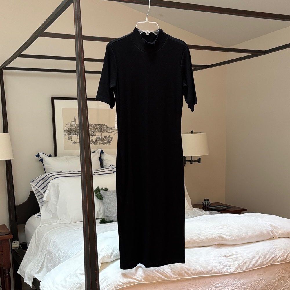 Marine Layer Classic Black Midi Dress